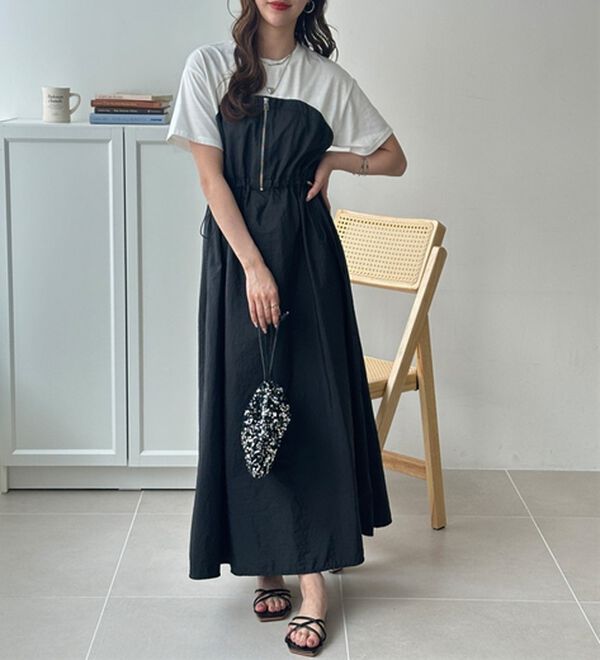 GeeRA（ジーラ）の「ハーフジップビスチェドッキングワンピース（その他ワンピース）」｜詳細画像