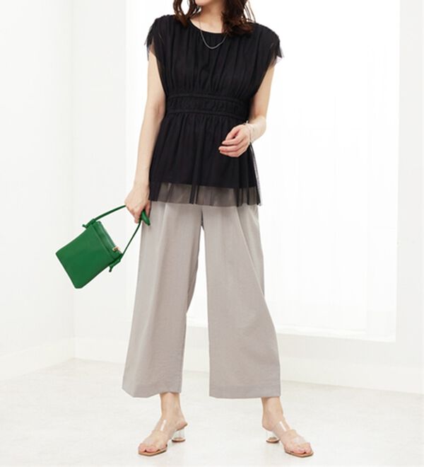 BELLUNA（ベルーナ）の「チュール使いギャザーデザインブラウス（ブラウス）」｜詳細画像