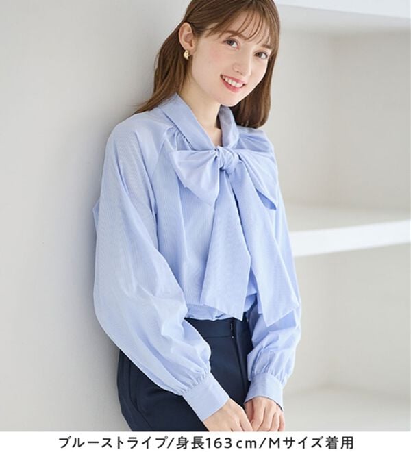 alotta（アロッタ）の「前後２ＷＡＹボウタイデザインシャツブラウス（ブラウス）」｜詳細画像