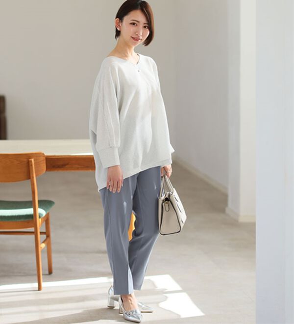 A HAPPY MARILYN（アハッピーマリリン）の「【Ｌ～６Ｌ】＜低身長さん高身長さん対応＞スラっと美脚ストレッチテーパードパンツ（テーパードパンツ）」｜詳細画像