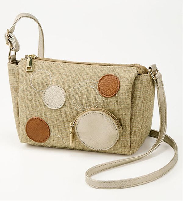 BELLUNA（ベルーナ）の「麻風ドットモチーフショルダーバッグ（ショルダーバッグ）」｜詳細画像