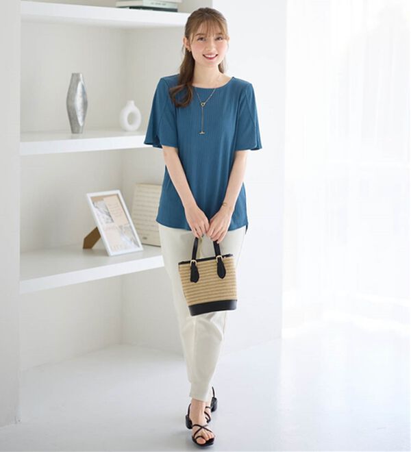 alotta（アロッタ）の「【4つの機能付】ひんやりチューリップ袖ブラウスTシャツ（カットソー）」｜詳細画像