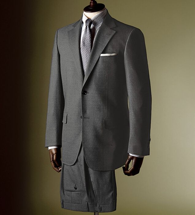 最大98％オフ！最大98％オフ！新品毛100％ 3ピース スーツ 濃灰 AB5