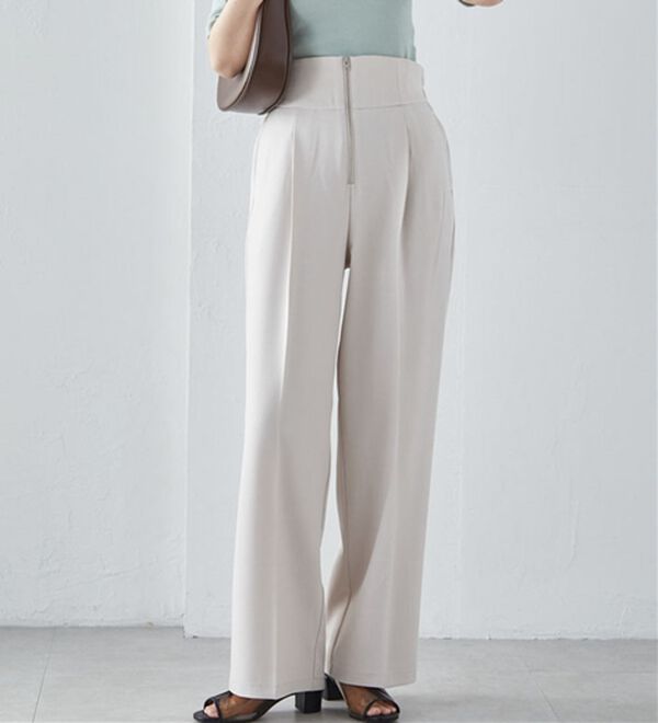 RANAN（ラナン）の「ハイウエストジップワイドパンツ（ワイドパンツ・ガウチョ）」｜詳細画像