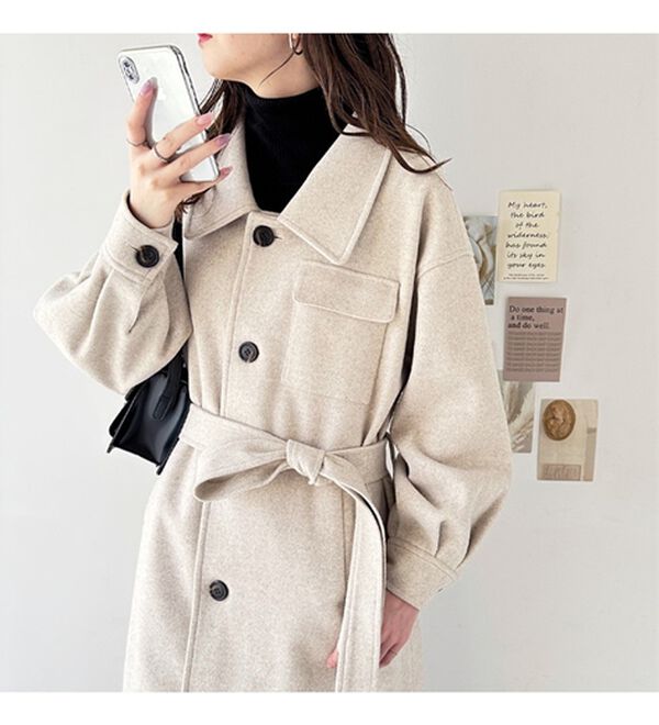 GeeRA（ジーラ）の「ポケットデザインステンカラーコート（ロングコート）」｜詳細画像