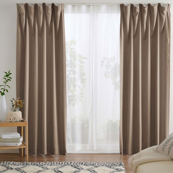 iellio（イエリオ）の「お買得カーテンセット＜３級遮光・４枚組・洗える・無地・既製サイズ＞（ドレープカーテン）」｜モカブラウン
