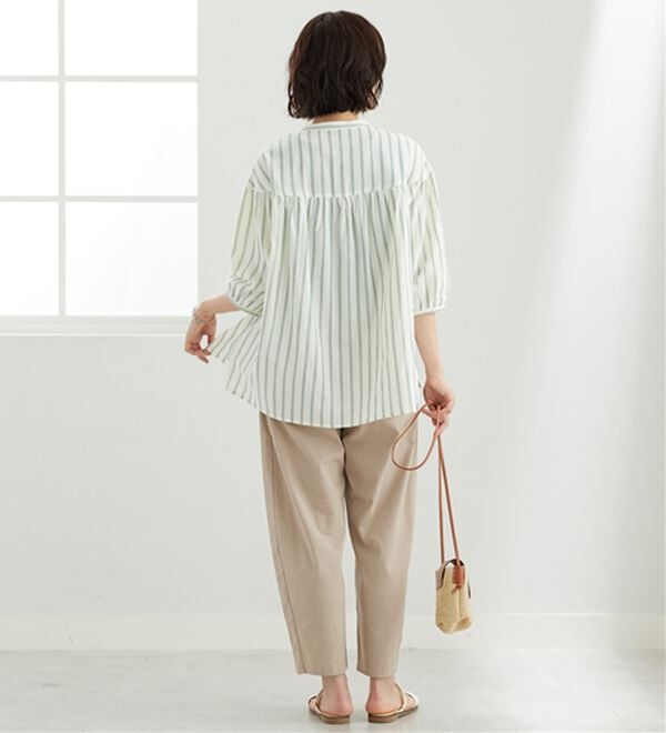 BELLUNA（ベルーナ）の「ダブルガーゼ素材切替デザインブラウス（ブラウス）」｜詳細画像