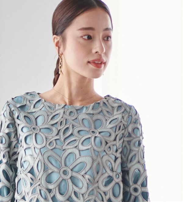 RANAN（ラナン）の「花柄ケミカルレースワンピース（プリントワンピース）」｜詳細画像