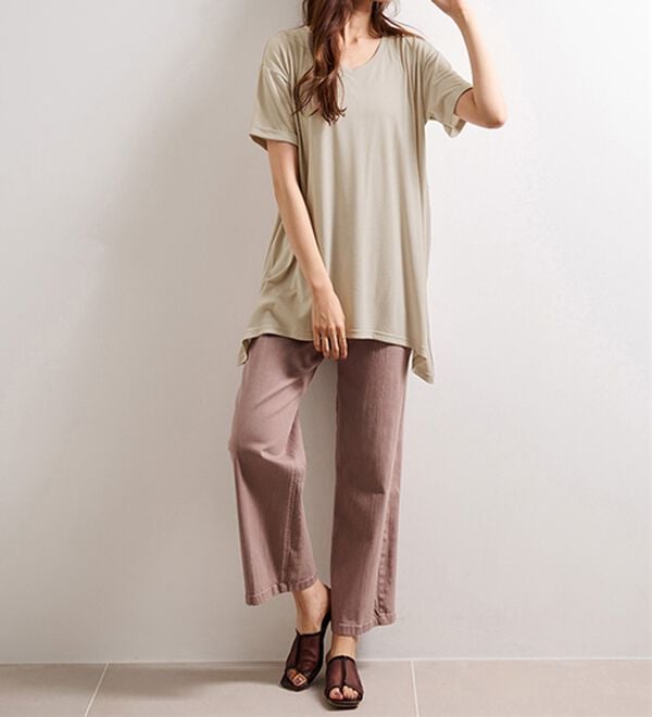 RANAN（ラナン）の「ひんやり！レディゆるシルエットＴシャツ（カットソー）」｜詳細画像