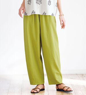 BELLUNA（ベルーナ）の「レーヨン麻入りゆったりワイドパンツ（フルレングスパンツ）」｜詳細画像