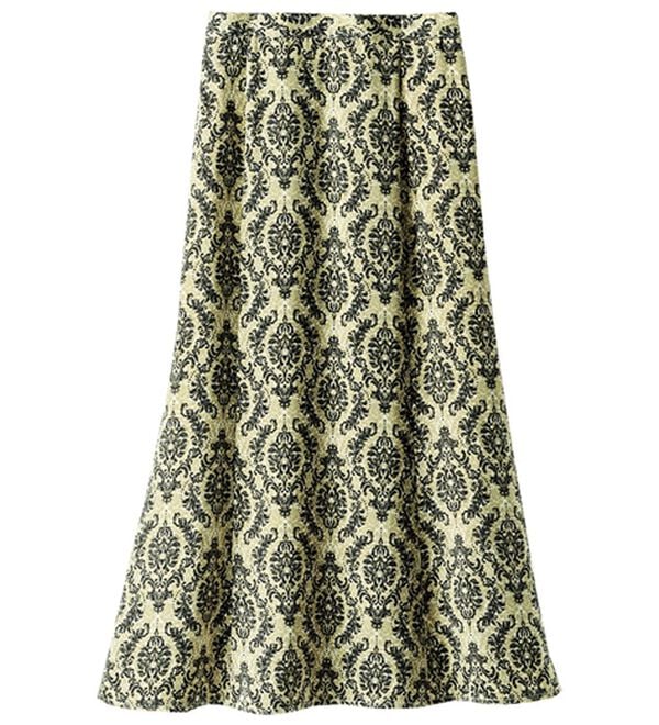 BELLUNA（ベルーナ）の「艶やかプリント切替フレアースカート（ロングスカート）」｜詳細画像