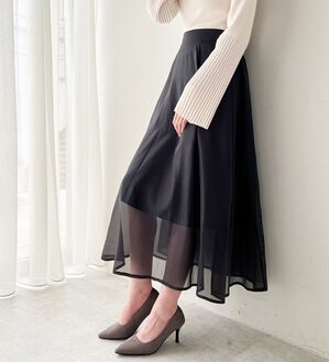 GeeRA（ジーラ）の「シアーデザインフレアーロングスカート（ロングスカート）」｜詳細画像