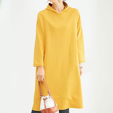 BELLUNA（ベルーナ）の「オーガニックコットンゆったり裏毛ワンピース（カットソーワンピース）」