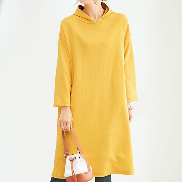 BELLUNA（ベルーナ）の「オーガニックコットンゆったり裏毛ワンピース（カットソーワンピース）」｜詳細画像