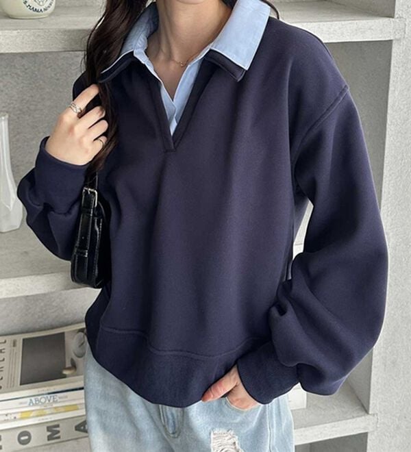 GeeRA（ジーラ）の「ダブル衿スウェット（トレーナー・スウェット）」｜詳細画像