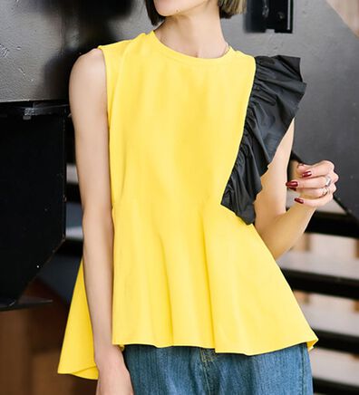 RANAN（ラナン）の「ひんやり！フリルデザインペプラムＴシャツ（Tシャツ）」