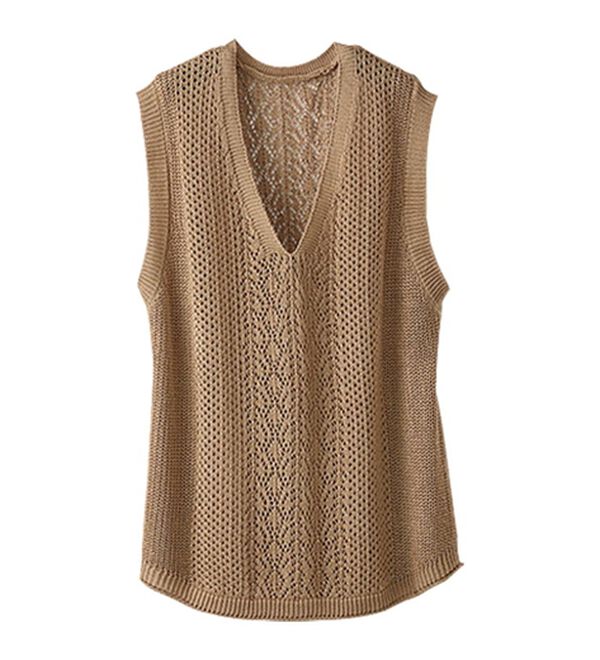 BELLUNA（ベルーナ）の「透かし編みが涼し気なニットベスト（ベスト）」｜詳細画像
