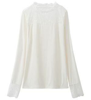 LAVIENNE（ラヴィエンヌ）の「吸湿発熱あったかインナーハイネックレースインナー（肌着・インナーウェア）」｜オフホワイト