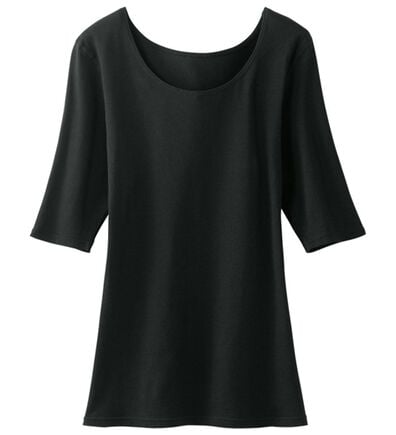 LAVIENNE（ラヴィエンヌ）の「【美姿勢習慣】スーッと猫背をケアするインナー（5分袖・フレンチ袖）（肌着・インナーウェア）」
