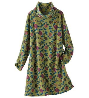 BELLUNA（ベルーナ）の「花柄プリント起毛カットソーチュニック（チュニック）」｜グリーン系