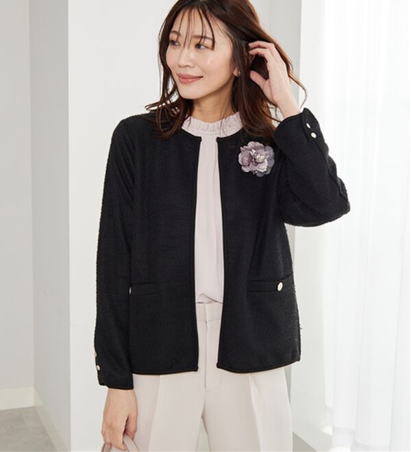 BELLUNA（ベルーナ）の「＜Ｃ／Ｓ＞ツイード調ジャケット（その他ジャケット）」｜黒