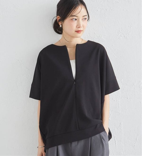 RANAN（ラナン）の「【4つの機能付】ひんやりハーフジップコクーンチュニック（チュニック）」｜詳細画像