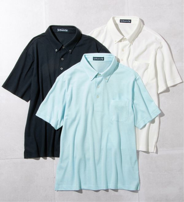 REMEN'S（リメンズ）の「【接触冷感・吸水速乾付】ボタンダウンポロシャツ（メンズシャツ）」｜詳細画像