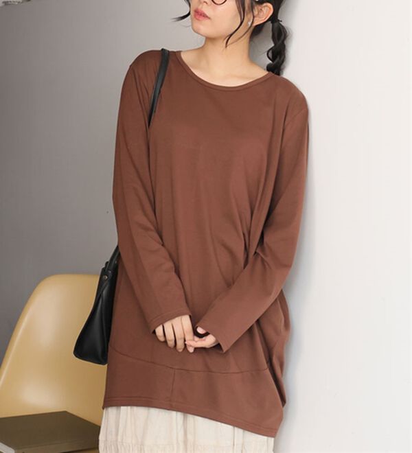 LEONARD 7分袖チュニック LEONARD 花柄チュニック 7分袖 ネイビー LEONARD 花柄七分袖