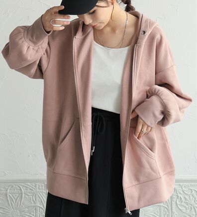 A HAPPY MARILYN（アハッピーマリリン）の「【Ｌ～８Ｌ】【ハピぽか裏起毛】ゆったりジップパーカー 毛玉になりにくい（パーカー）」