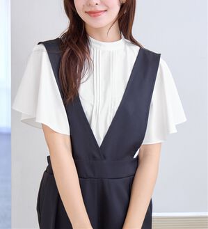 alotta（アロッタ）の「ピンタックフレアー袖ブラウス（ブラウス）」｜オフホワイト