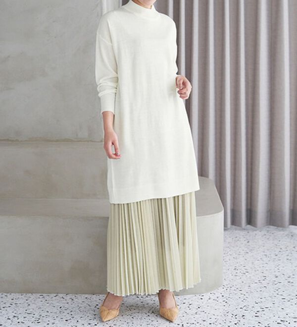 RANAN（ラナン）の「カシミヤタッチニットチュニックワンピース（チュニック）」｜詳細画像