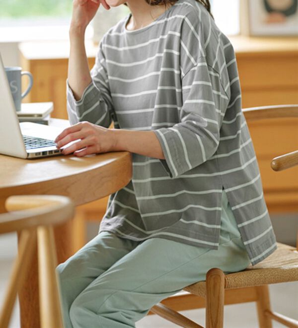 YU'NOW（ユナウ）の「コットン１００％おうちでもキレイ見えルームウェアセット（パジャマ・ルームウェア）」｜詳細画像