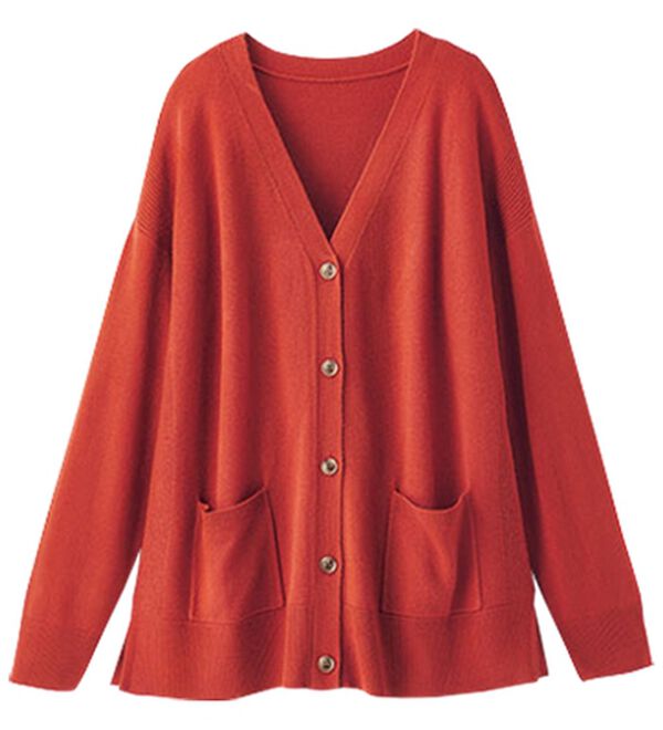 美品✨エンフォルド ニットカーディガン カシミヤ100% クルーネック オレンジ 美品✨エンフォルド ニットカーディガン カシミヤ100% クルー