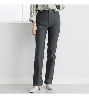 BELLUNA（ベルーナ）の「【選べる裏起毛】静電気防止！ヘリンボーンブーツカットパンツ（フルレングスパンツ）」｜チャコール 裏起毛アリ