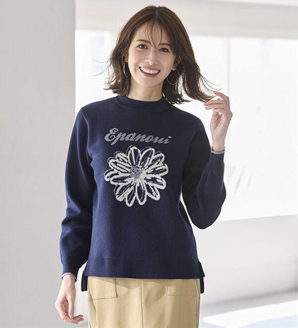 BELLUNA（ベルーナ）の「ロゴジャカードニットプルオーバー（ニット・セーター）」｜詳細画像