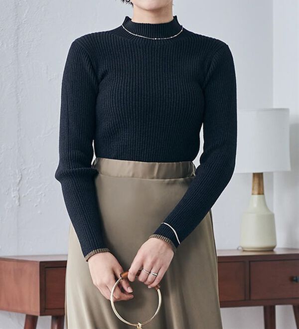 RANAN（ラナン）の「もちもちリブパイピングハイネックニット（ニット・セーター）」｜詳細画像