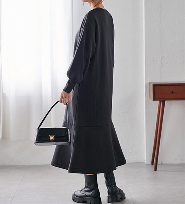 RANAN（ラナン）の「＜ＨＩＧＨ　ＳＰＥＣ＞毛玉になりにくい！ペプラムデザインワンピース（その他ワンピース）」｜詳細画像