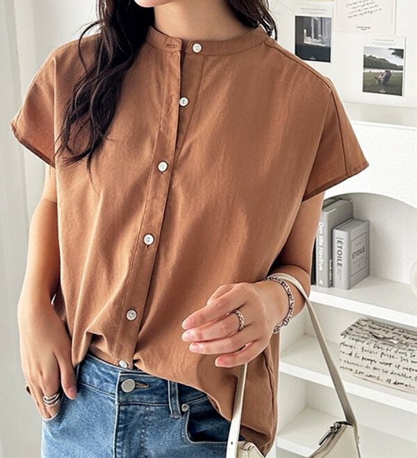 GeeRA（ジーラ）の「綿タッチフレンチスリーブブラウス（ブラウス）」｜詳細画像