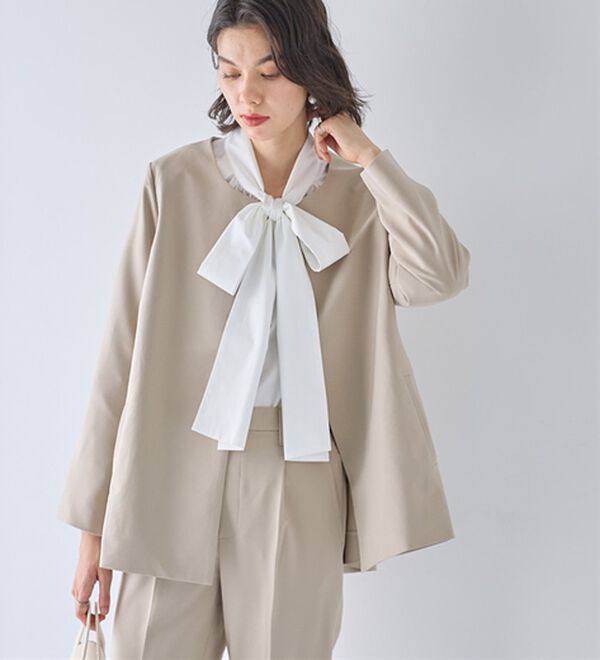 GeeRA（ジーラ）の「【２点セット】フレアーラインジャケットセットアップスーツ（パンツスーツ）」｜詳細画像