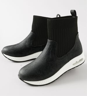 BELLUNA（ベルーナ）の「４Ｅエアソールニットブーツ（ブーツ）」｜ブラック