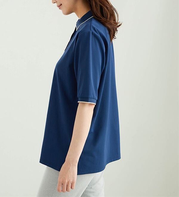 BELLUNA（ベルーナ）の「多機能付配色刺しゅうポロシャツ（カットソー）」｜詳細画像