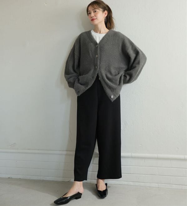 A HAPPY MARILYN（アハッピーマリリン）の「【Ｌ～６Ｌ】丈が選べる 脚痩せ ポンチ カーブパンツ ストレッチ ワイドパンツ（ワイドパンツ・ガウチョ）」｜詳細画像