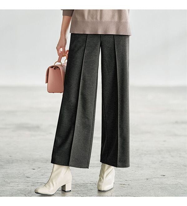 GeeRA（ジーラ）の「美脚ストレッチセミワイドパンツ（ワイドパンツ・ガウチョ）」｜詳細画像