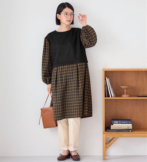 Viola e Viola（ヴィオラ エ ヴィオラ）の「時短コーデ楽ちんドッキングワンピース（ドッキングワンピース）」｜詳細画像