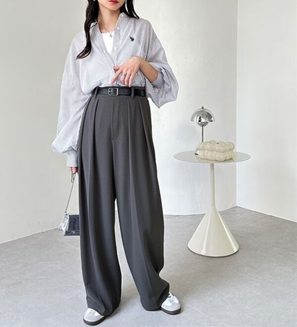 GeeRA（ジーラ）の「インタックスラックスワイドパンツ（フルレングスパンツ）」｜詳細画像