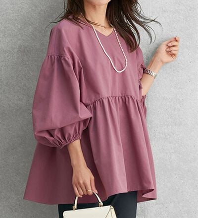 【新品未使用】TO BE CHIC 大きいサイズ46 　ペプラム　チュニック ペプラムチュニック - ベルーナ【公式】