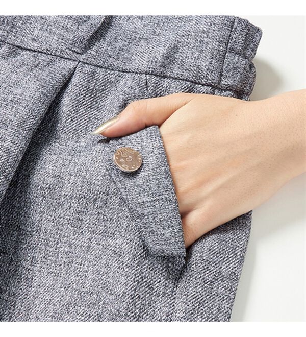 RANAN（ラナン）の「ボタンデザインハイウエストワイドパンツ（フルレングスパンツ）」｜詳細画像