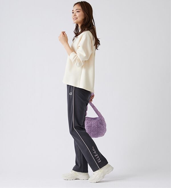 BELLUNA（ベルーナ）の「＜ＥＬＬＥ　Ａｃｔｉｖｅ＞配色ラインジャージパンツ（その他パンツ）」｜詳細画像