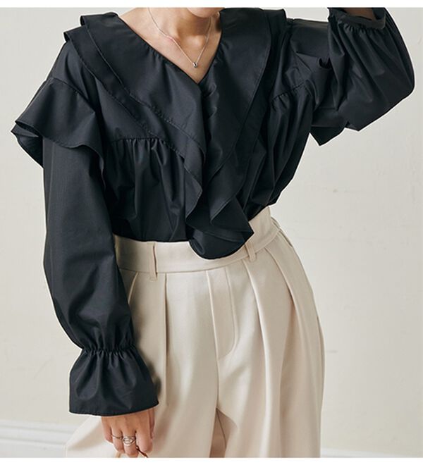 RANAN（ラナン）の「ビッグカラーフリルブラウス（ブラウス）」｜詳細画像