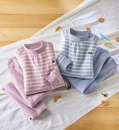 「【２着組】綿１００％ふんわりやさしいネコパジャマ（パジャマ・ルームウェア）」